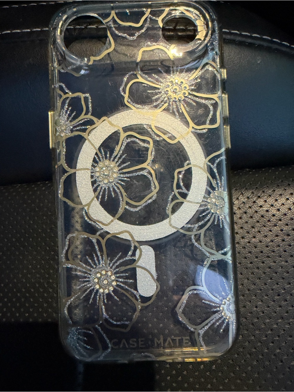 case-mate Clear Floral Ring Grip Phone Case - Gold & Clear iPhone Air